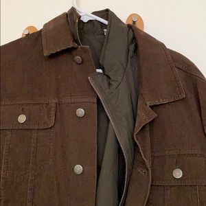 Brown men’s corduroy jacket reversible